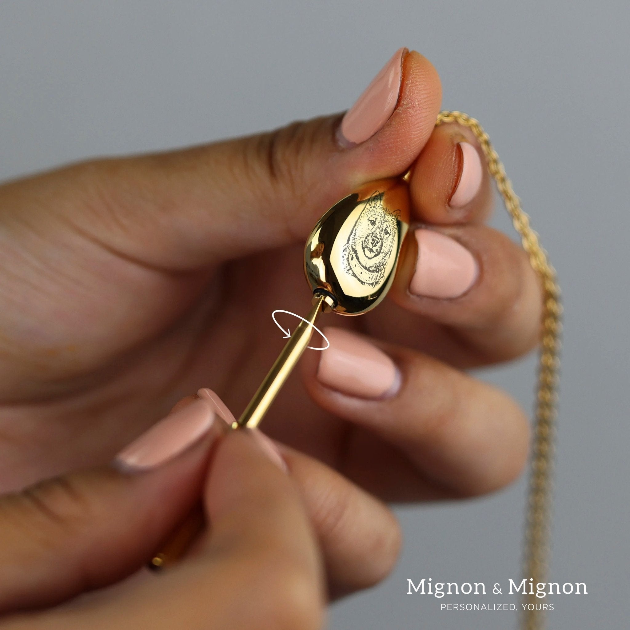 Bespoke Pet Portrait Memorial Urn Necklace