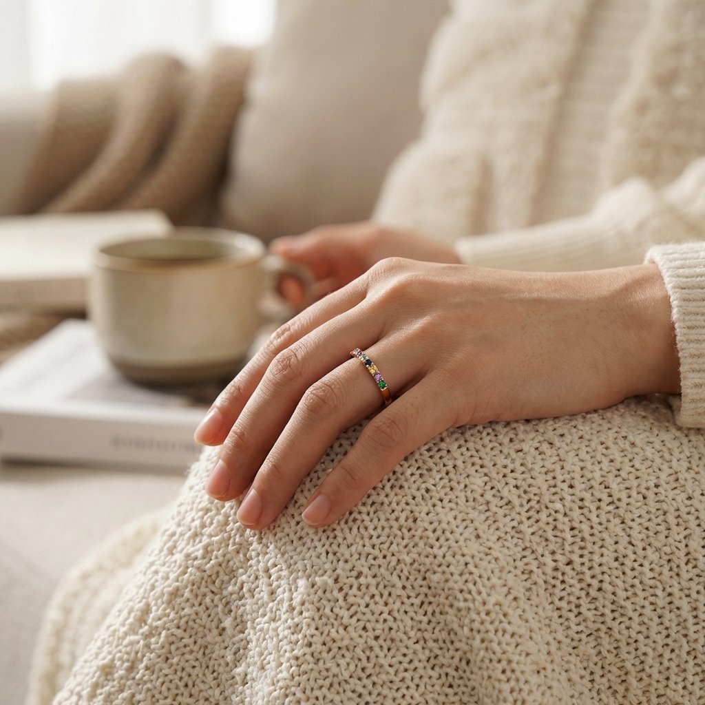 Custom Family Birthstone Ring - Personalized Mother's Gift