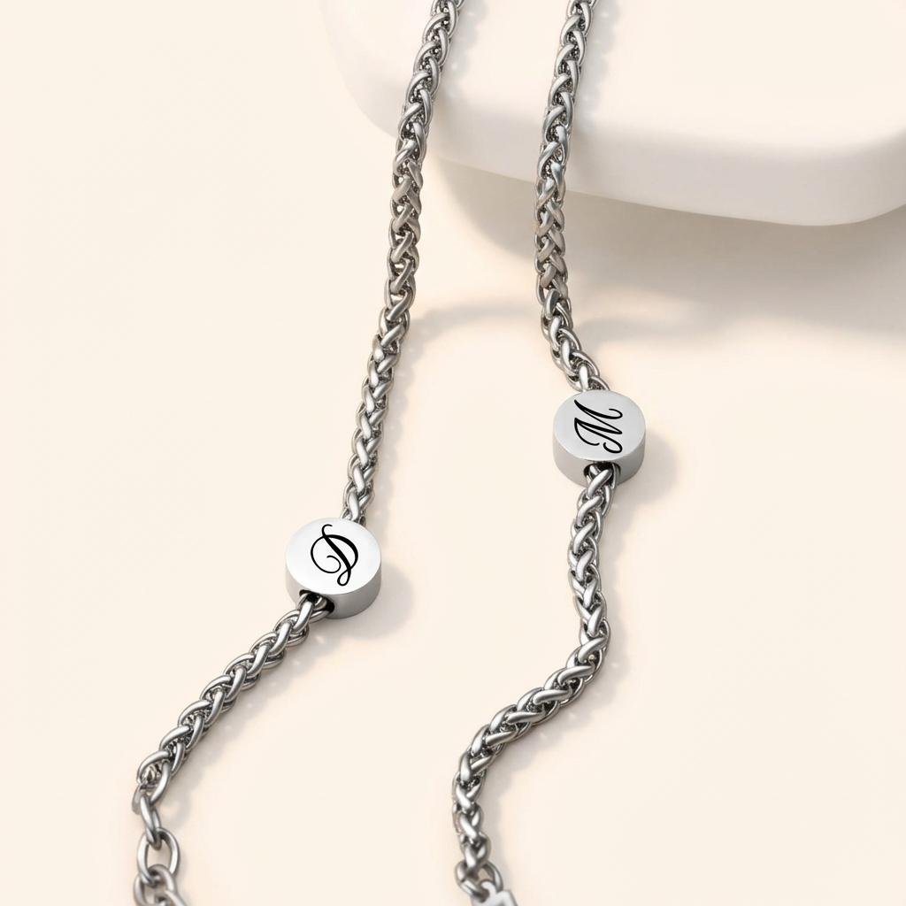 Personalized Couple's Engraved Matching Bracelet Set