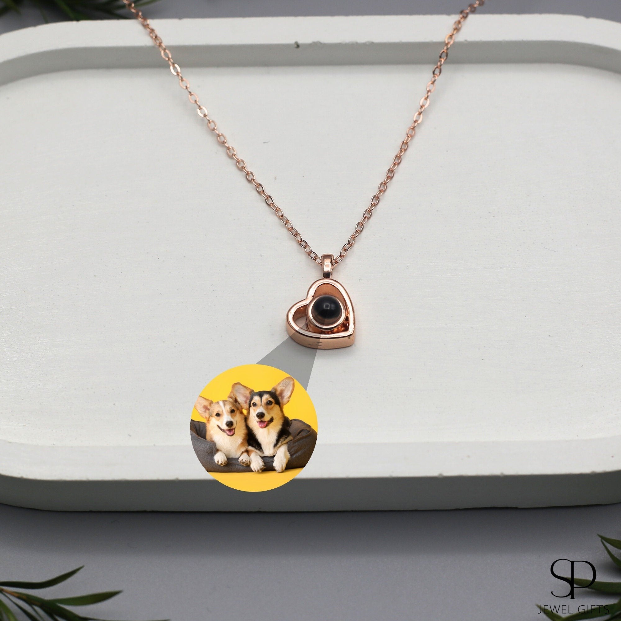 Luminous Heart Photo Projection Necklace