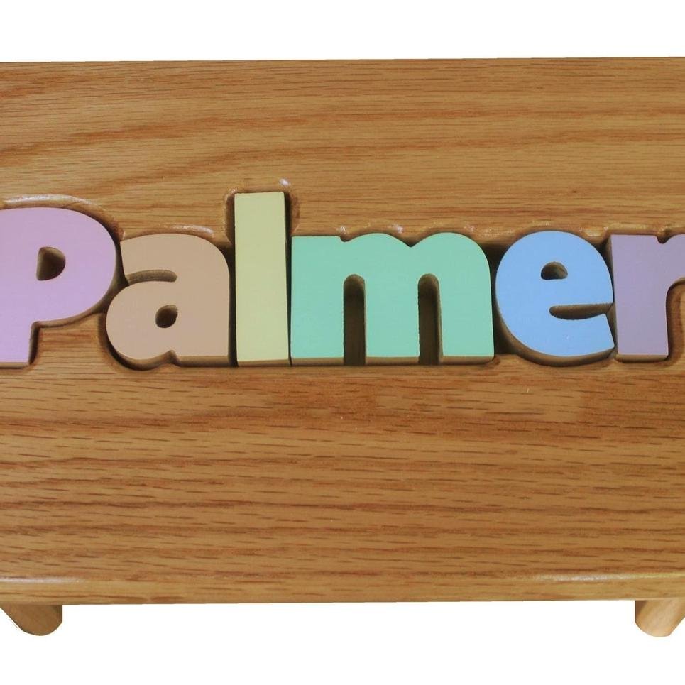 Heirloom Personalized Toddler Name Puzzle Stool