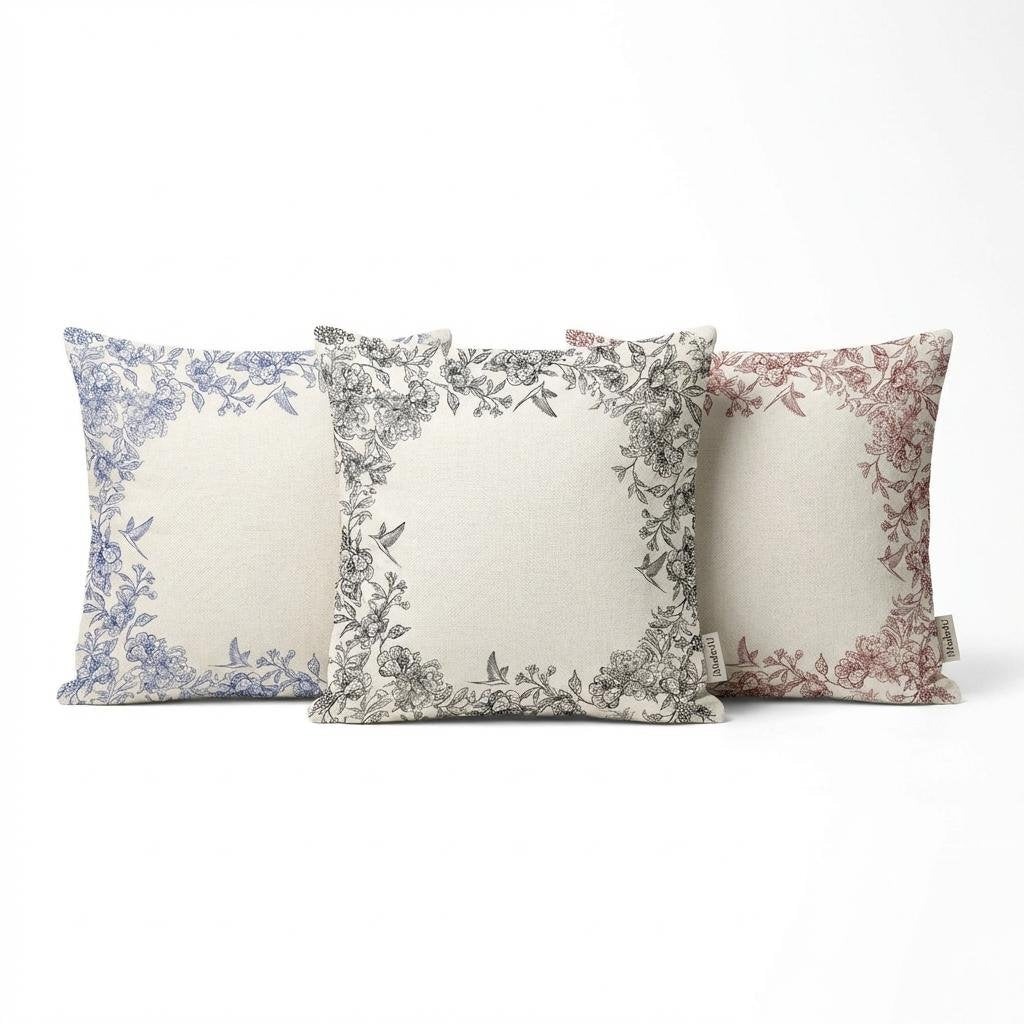 Personalized Dog Toile De Jouy Chinoiserie Pillow