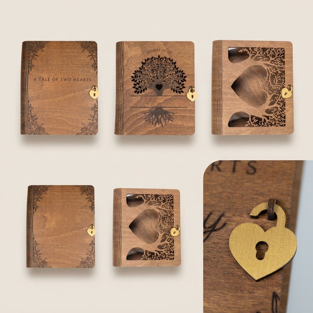 Personalized Wooden Keepsake Memory Box for Couples
