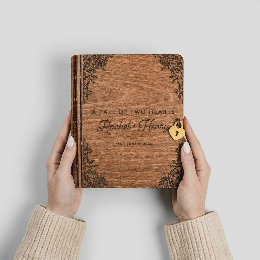 Personalized Wooden Keepsake Memory Box for Couples