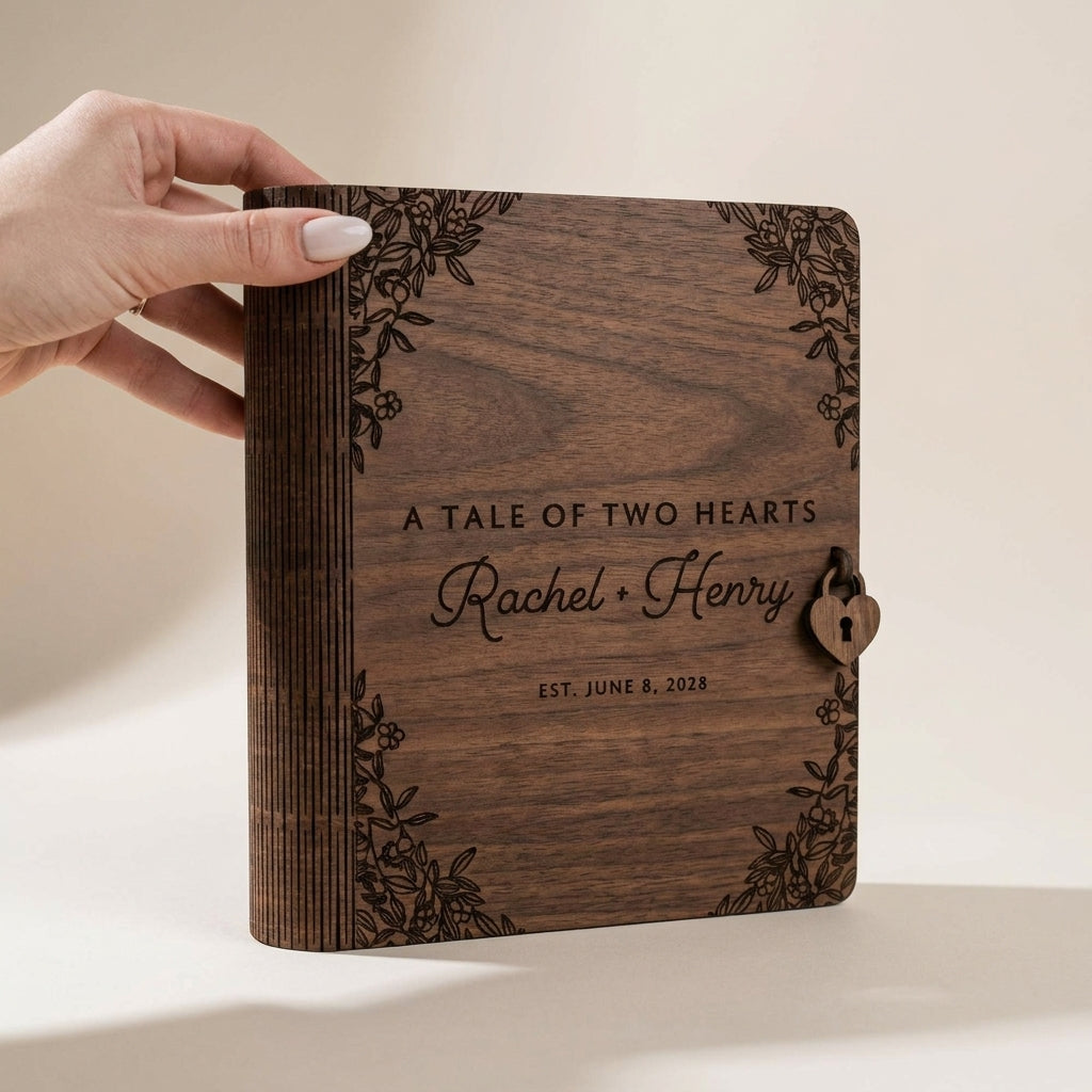 Personalized Wooden Keepsake Memory Box for Couples