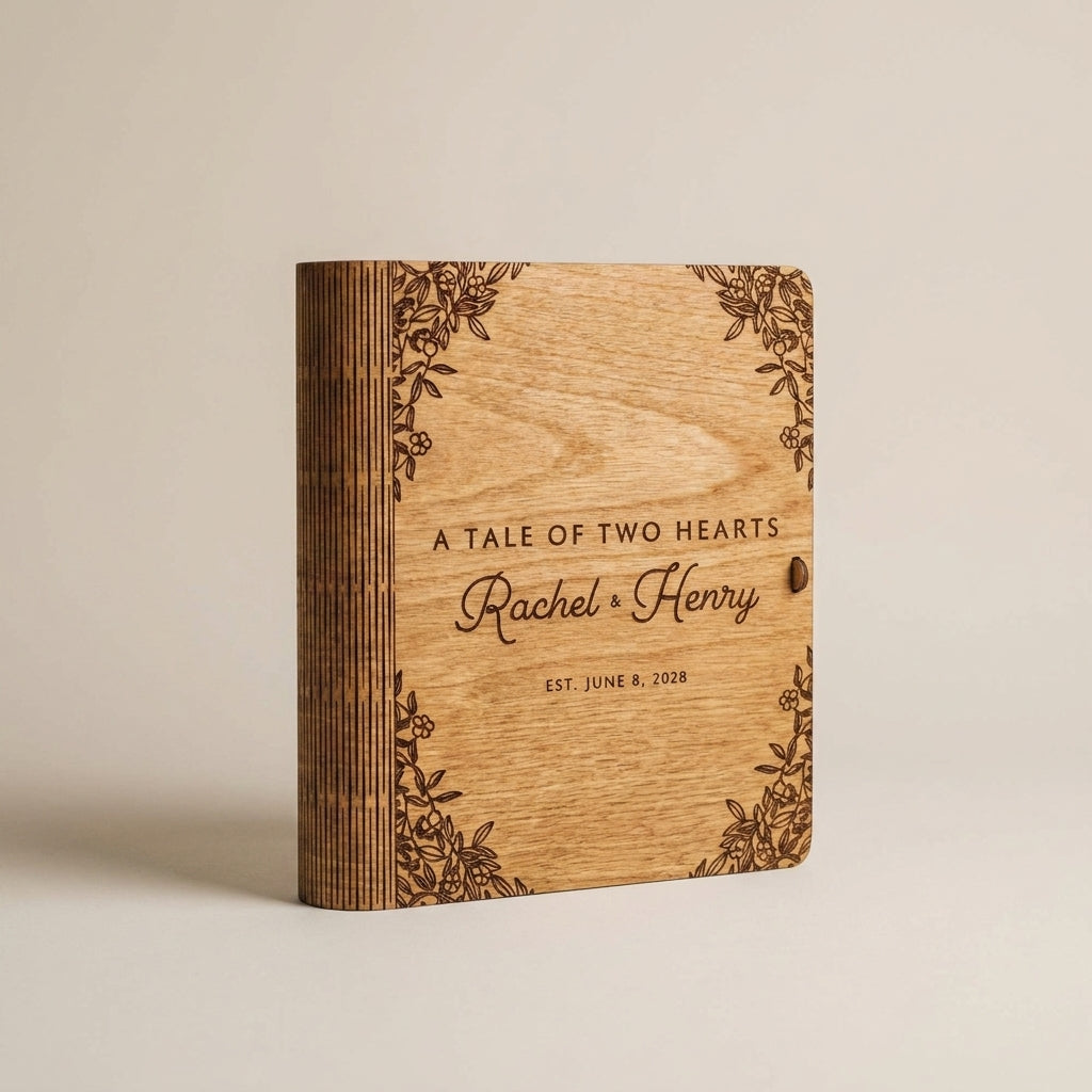 Personalized Wooden Keepsake Memory Box for Couples