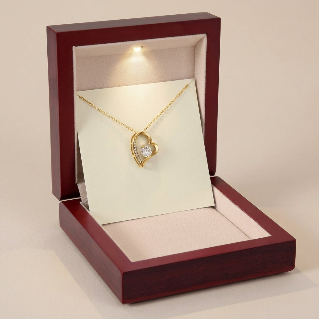 To My Wife Forever Love Necklace with Heartfelt Message Card