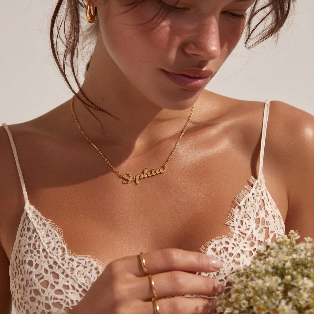 Custom Signature Name Necklace: Your Name in Elegant Gold or Silver