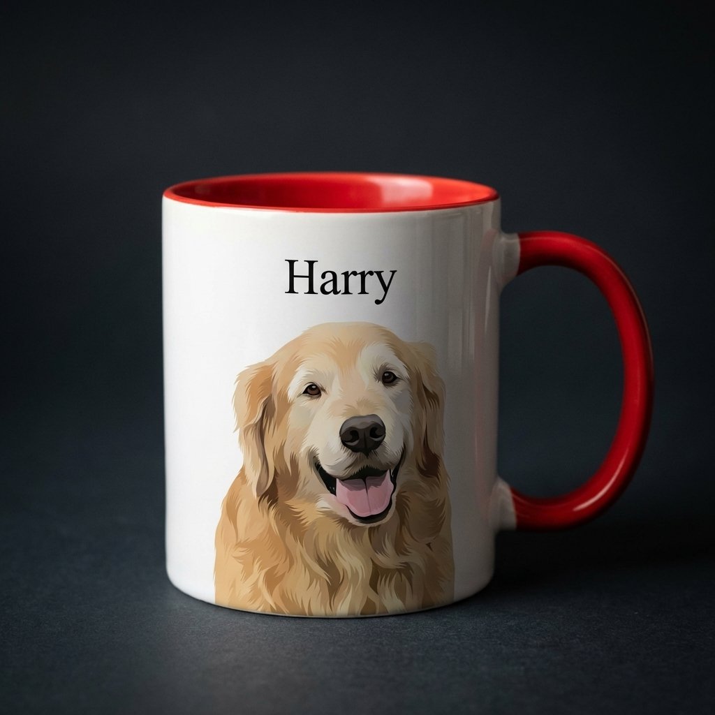 Custom Pet Portrait Mug | Personalized Hand-Drawn Dog Mug