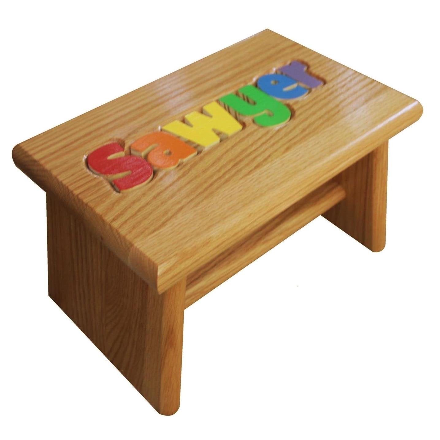Heirloom Personalized Toddler Name Puzzle Stool