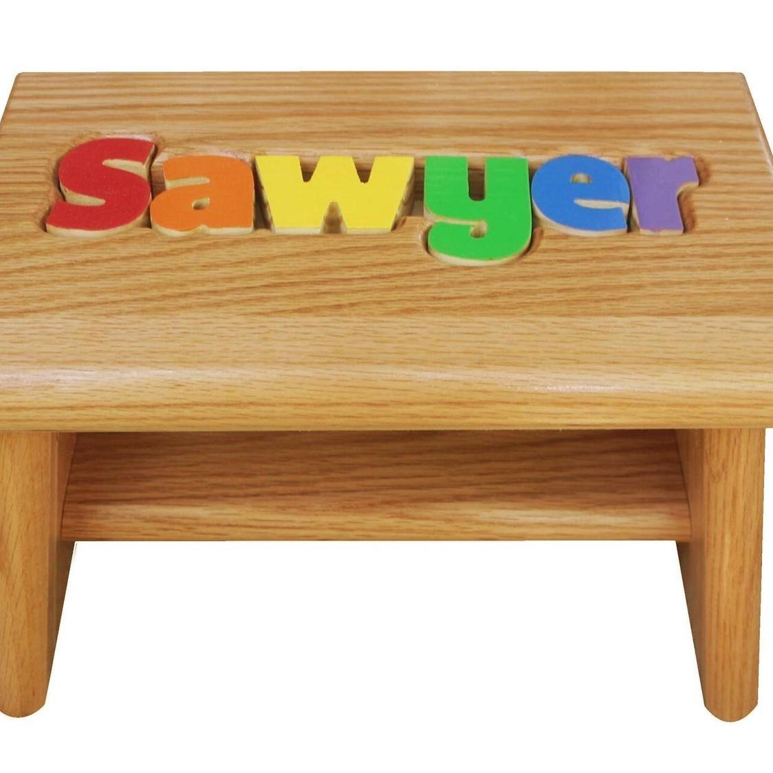 Heirloom Personalized Toddler Name Puzzle Stool