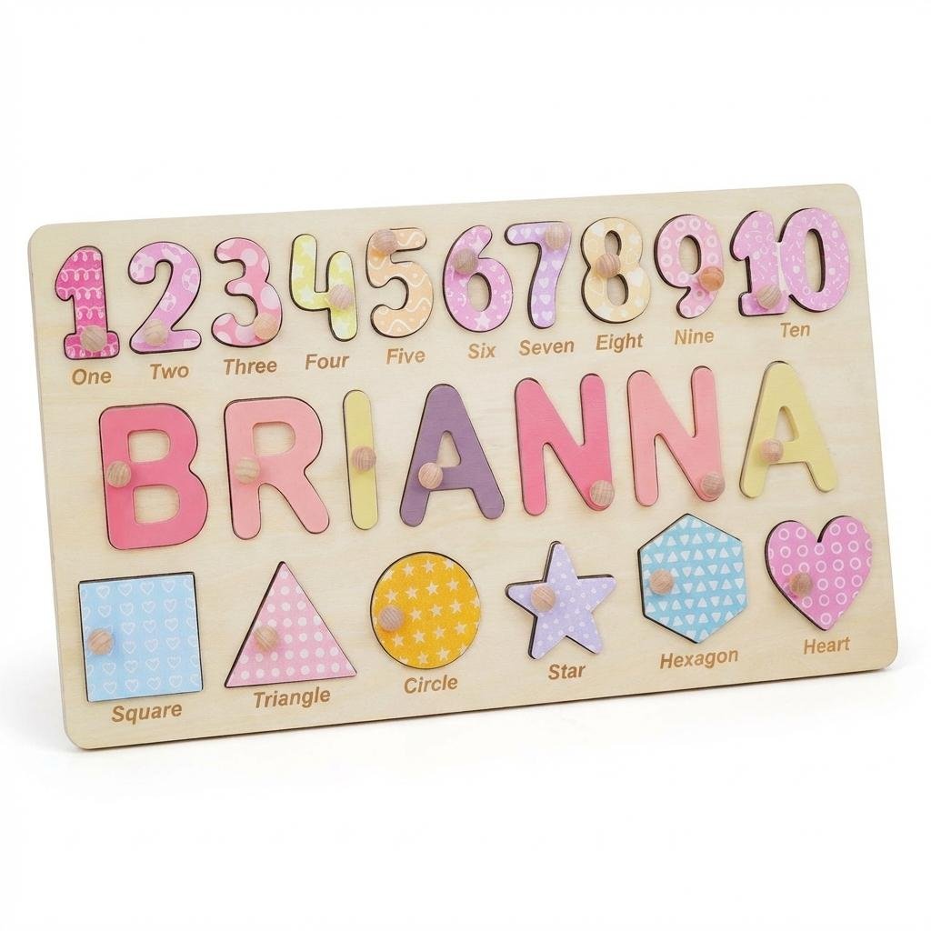 Personalized Wooden Name Puzzle for Toddlers & Babies
