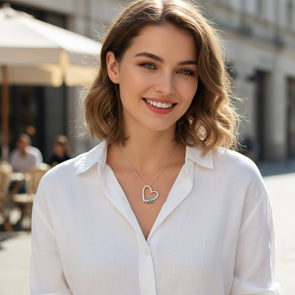 Custom Birthstone Heart Necklace product image 5