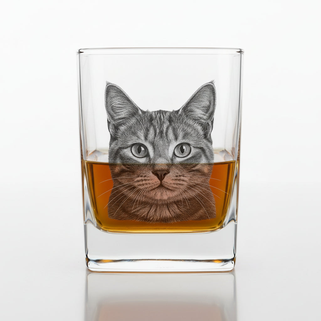 Photo engraved glass for barware