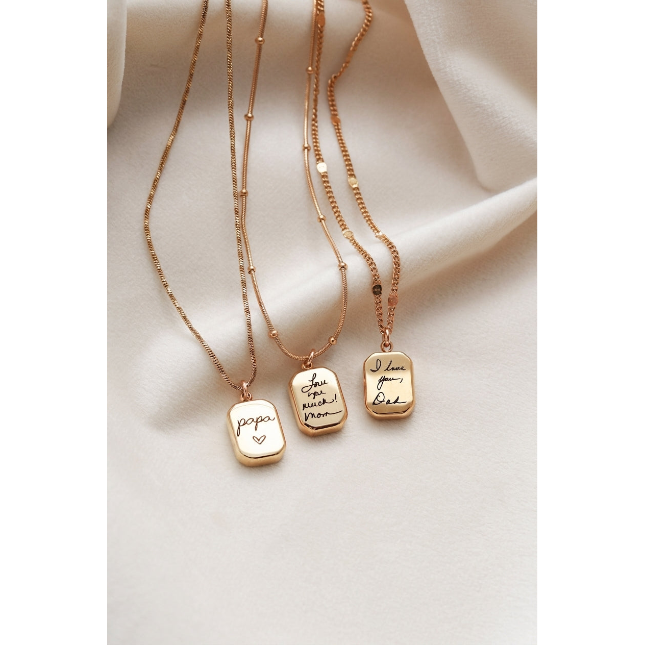 Custom Handwriting Octagon Pendant Necklace