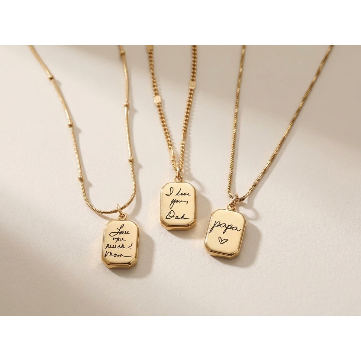 Custom Handwriting Octagon Pendant Necklace