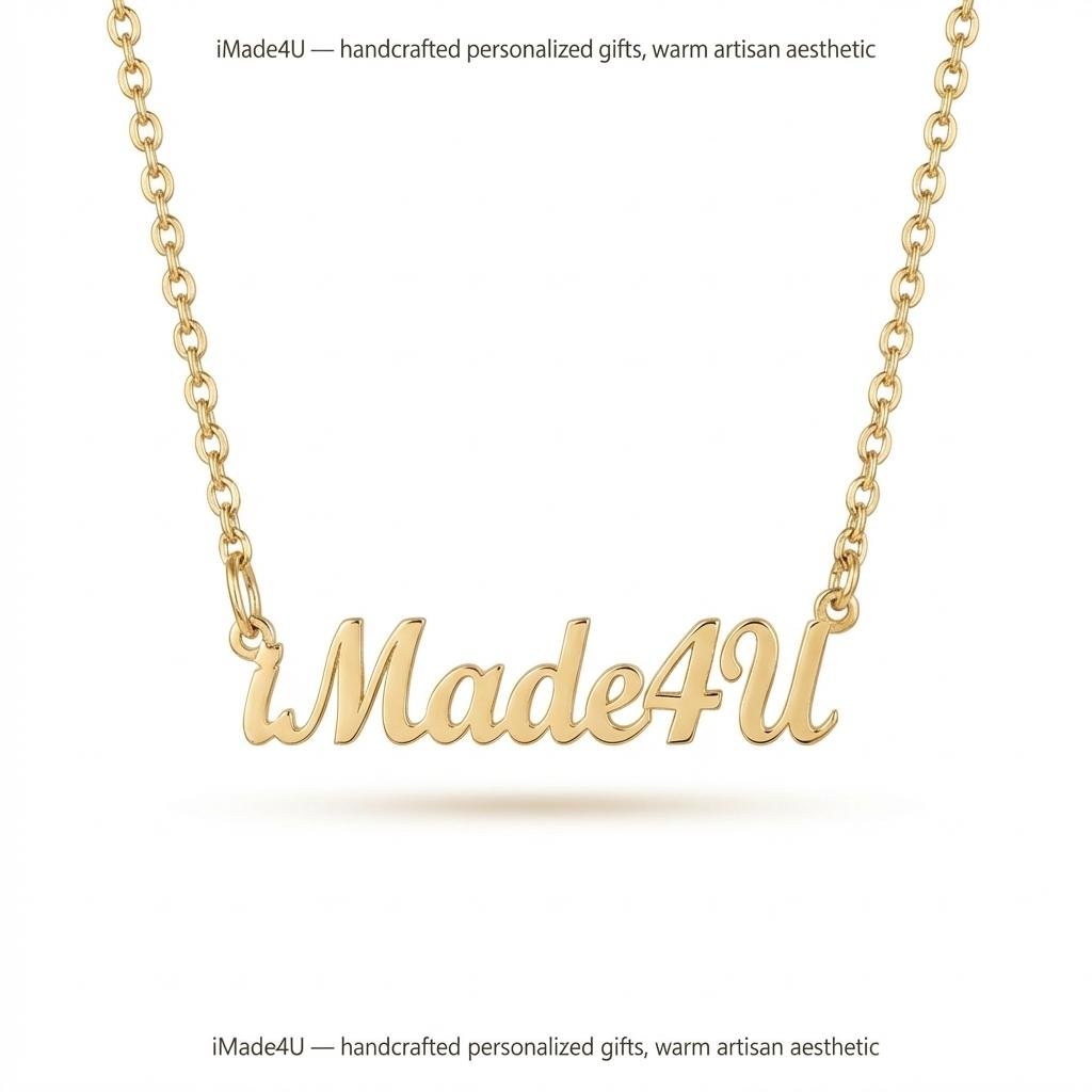 Personalized 14K Gold Name Necklace - Custom Nameplate