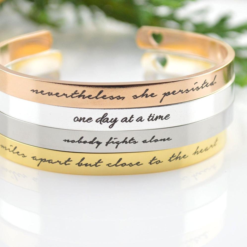 Bespoke Narrative Personalized Gold Cuff