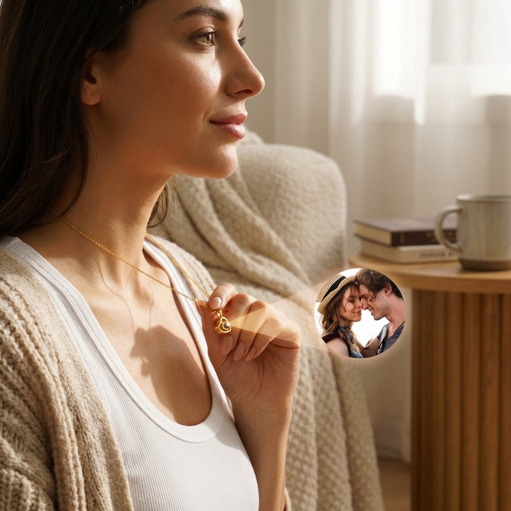 Eternal Heart Photo Projection Necklace - Personalized Gift