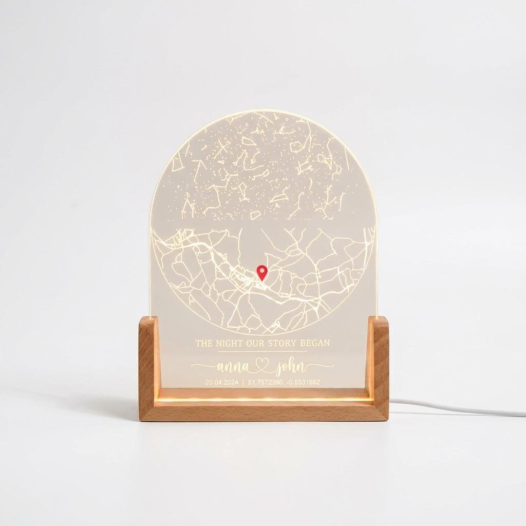 Personalized Star Map Night Light - Custom Celestial Lamp
