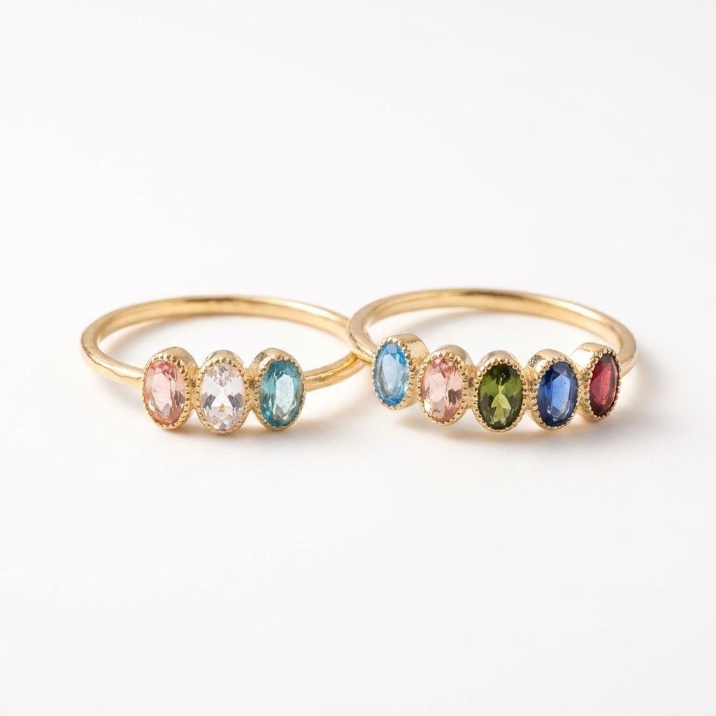 Personalized Mothers Birthstone Ring - Custom Family Gift