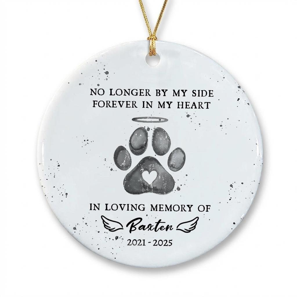 Custom Watercolor Pet Memorial Photo Ornament