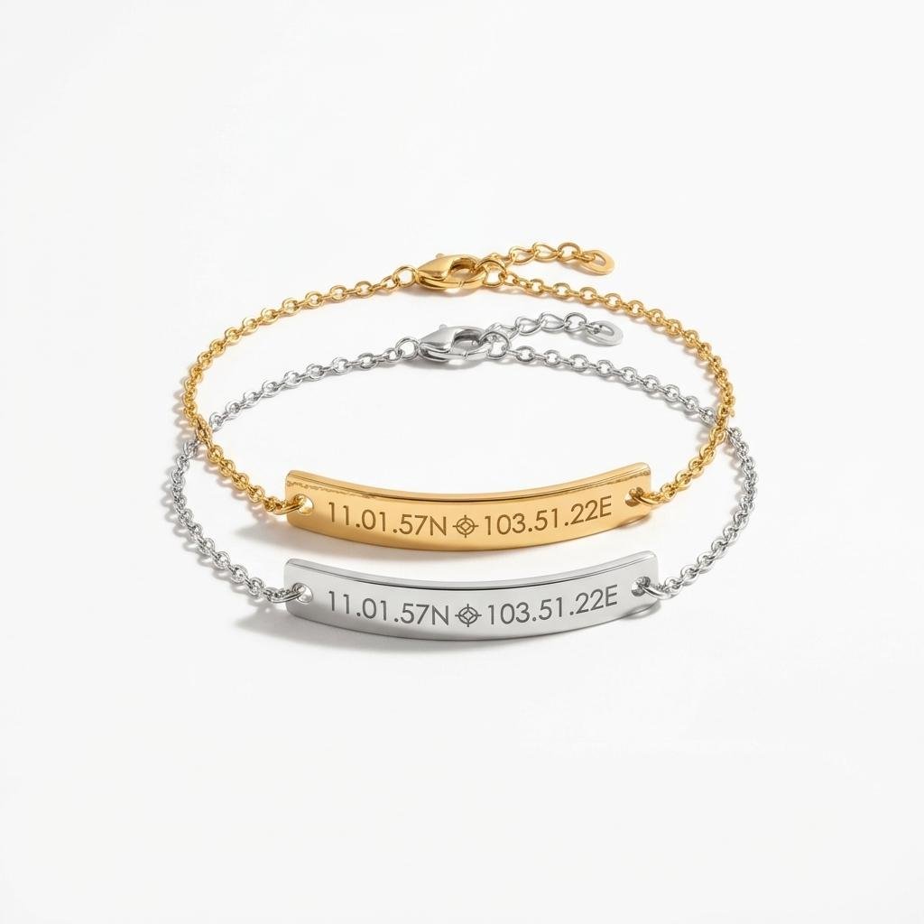 Custom Engraved Matching Couples Bracelets