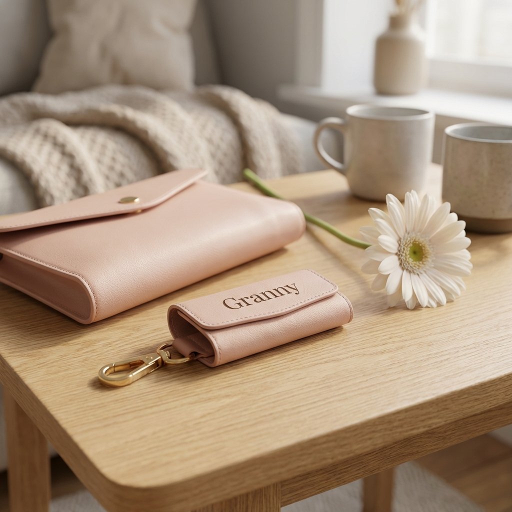 Artisan Personalized Leather Photo Keychain