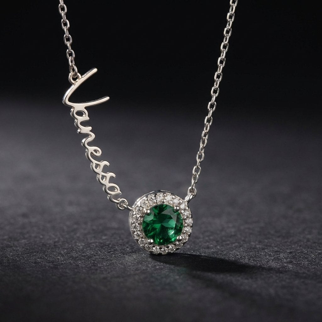 Personalized Birthstone Name Necklace - 14K Gold Jewelry