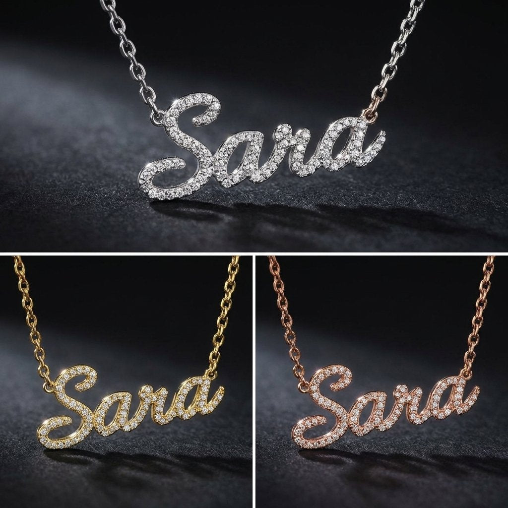 Sparkling Personalized Diamond Name Necklace | iMade4U