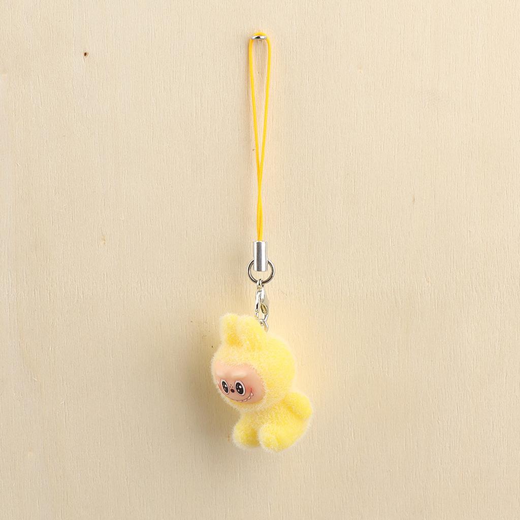 Orange plush keychain charm front view