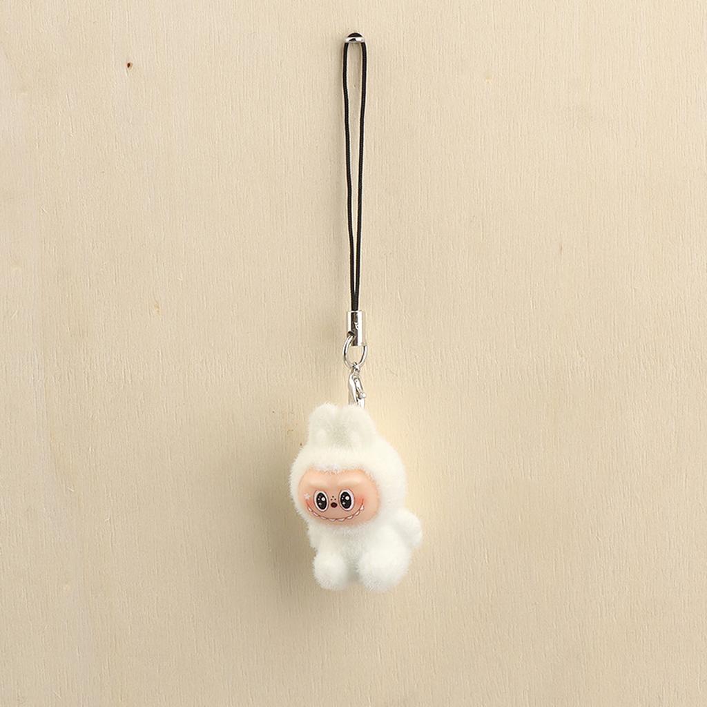 Brown plush keychain charm front view