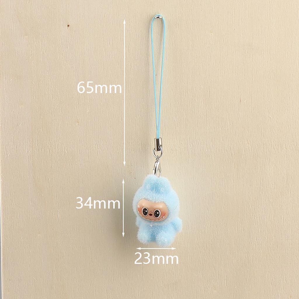 Green plush keychain charm front view