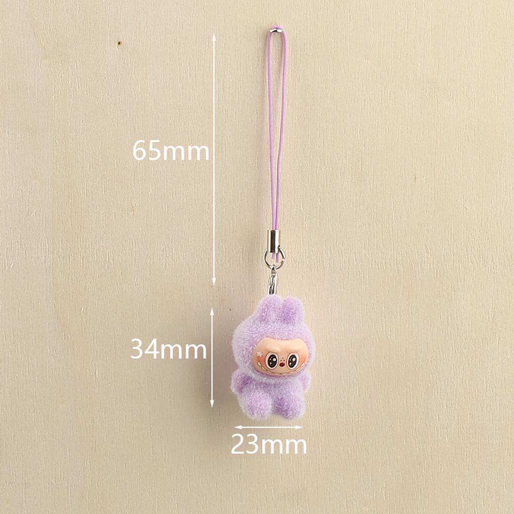 Ivory plush keychain charm front view