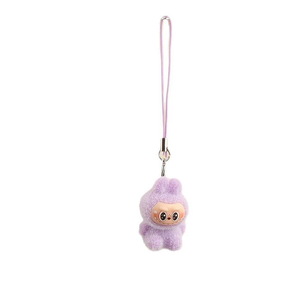 White plush keychain charm front view