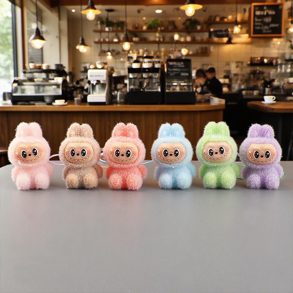 Yellow plush keychain charm front view