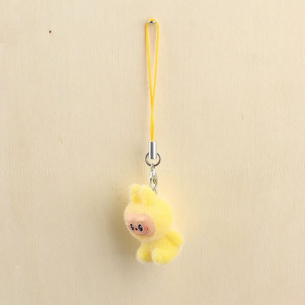 Orange plush keychain charm stylized display