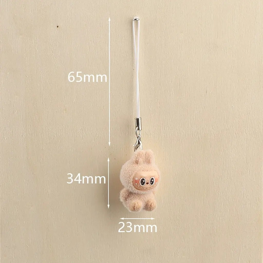 Yellow plush keychain charm stylized display