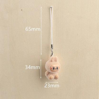 Yellow plush keychain charm stylized display