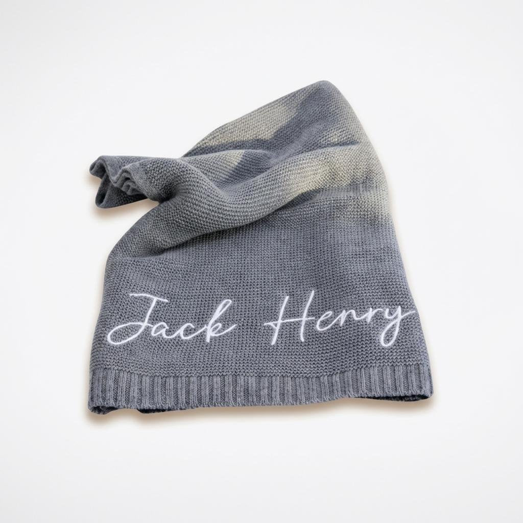 Personalized Embroidered Organic Cotton Baby Blanket