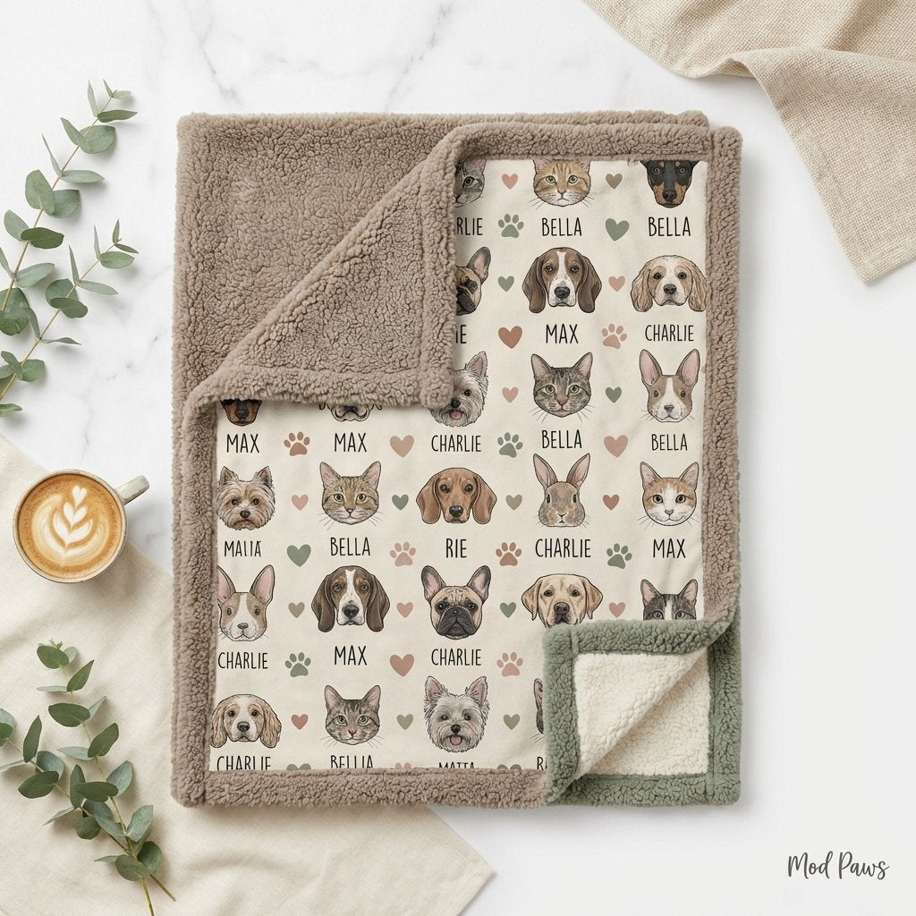 Personalized Pet Photo Blanket | Custom Dog & Cat Portrait