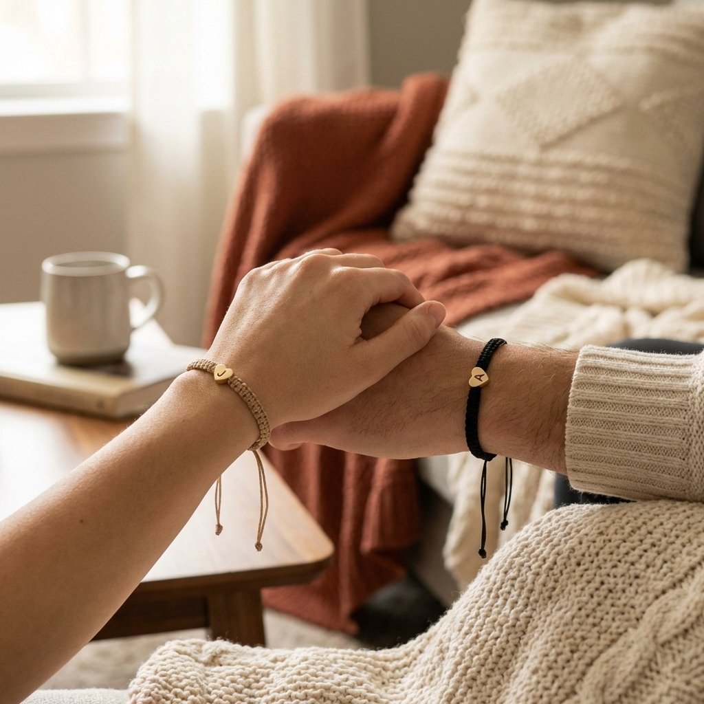 Personalized Initial Heart Matching Bracelets for Couples