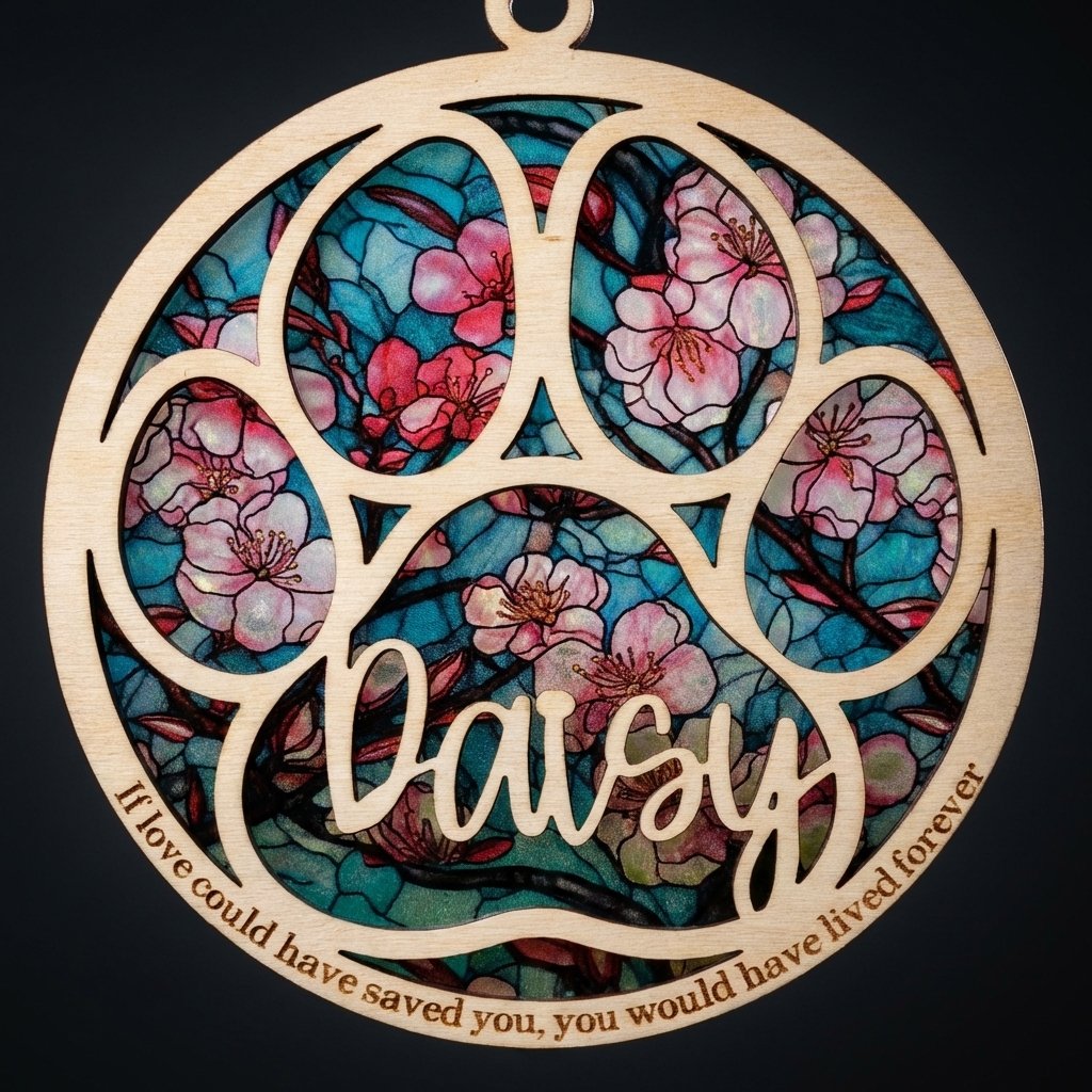 Personalized Pet Memorial Suncatcher - Rainbow Bridge Gift