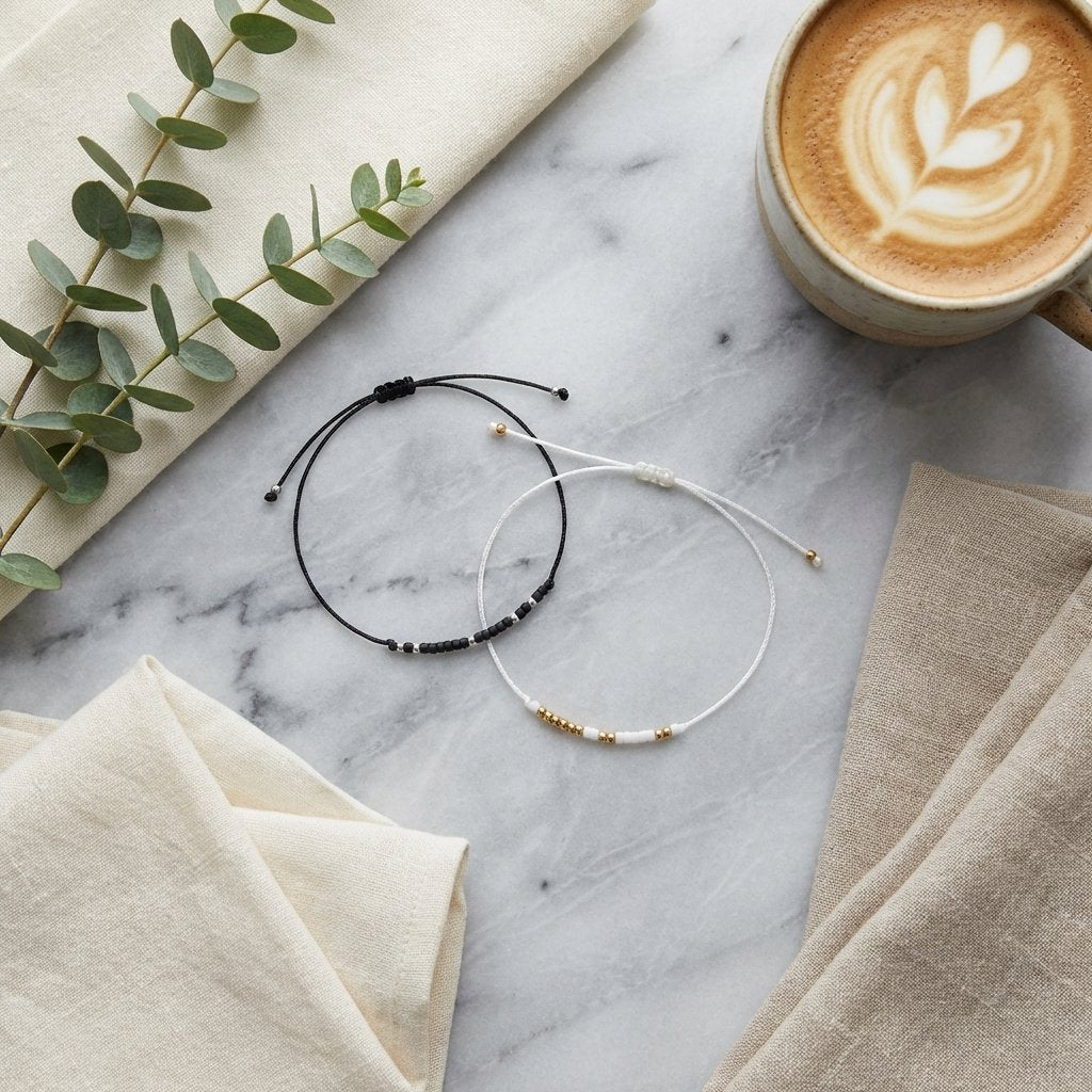 Personalized Morse Code Bracelet Set for Couples