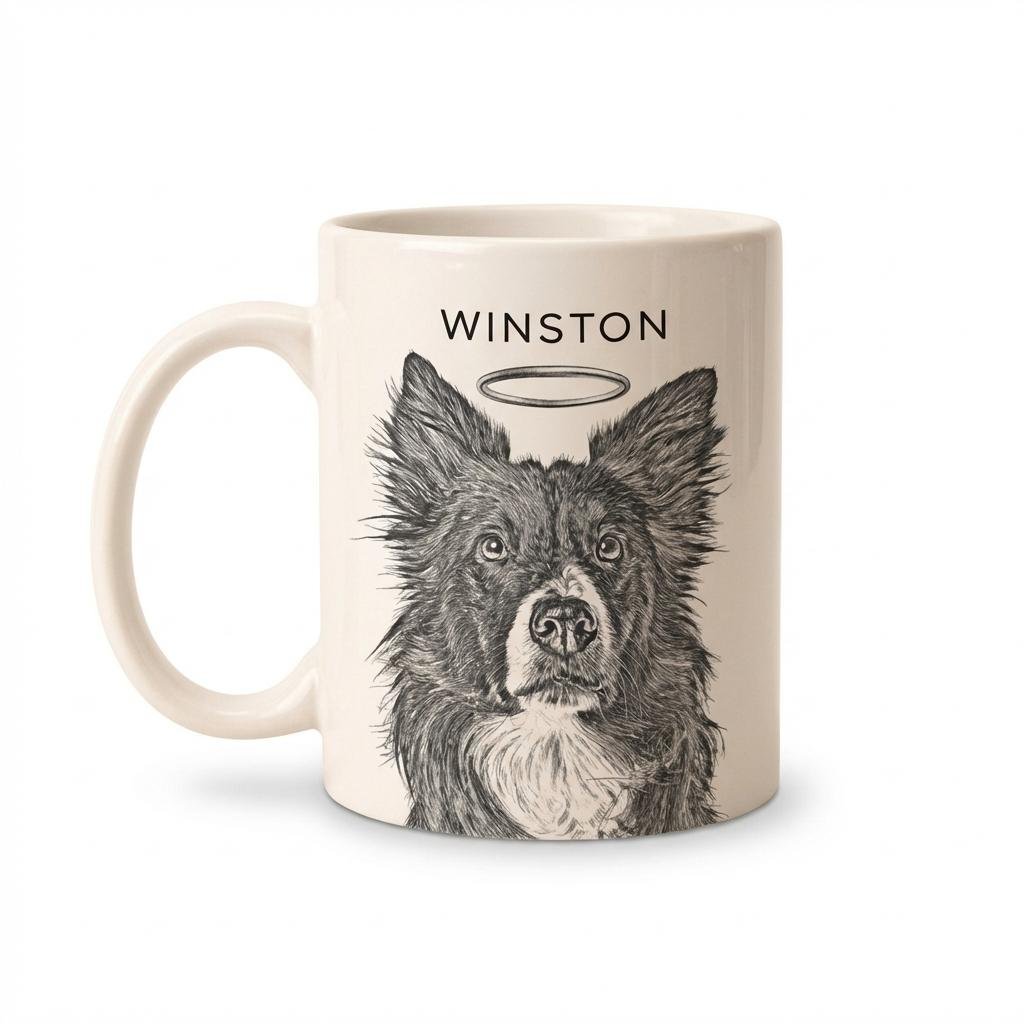 Custom Pet Portrait Mug | Personalized Dog & Cat Sketch Gift