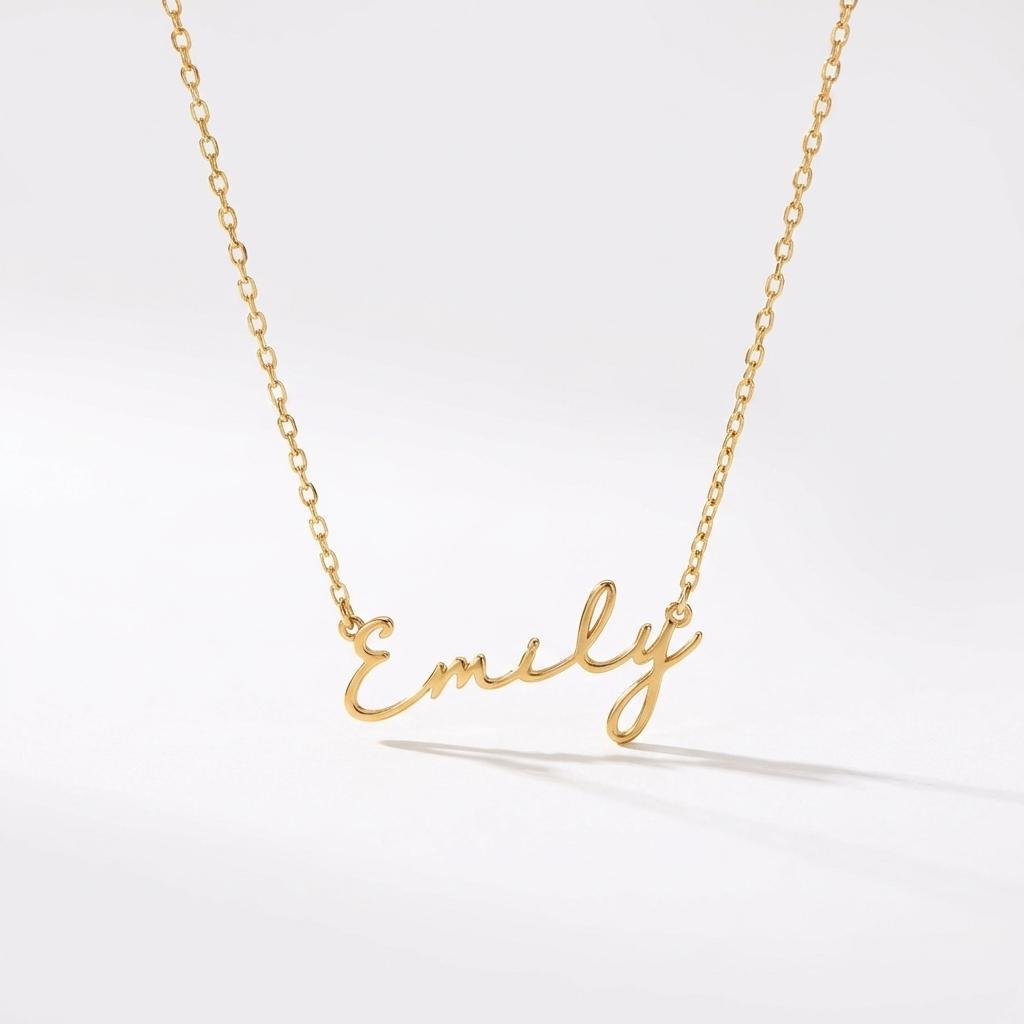 Personalized 18K Gold Dainty Script Name Necklace