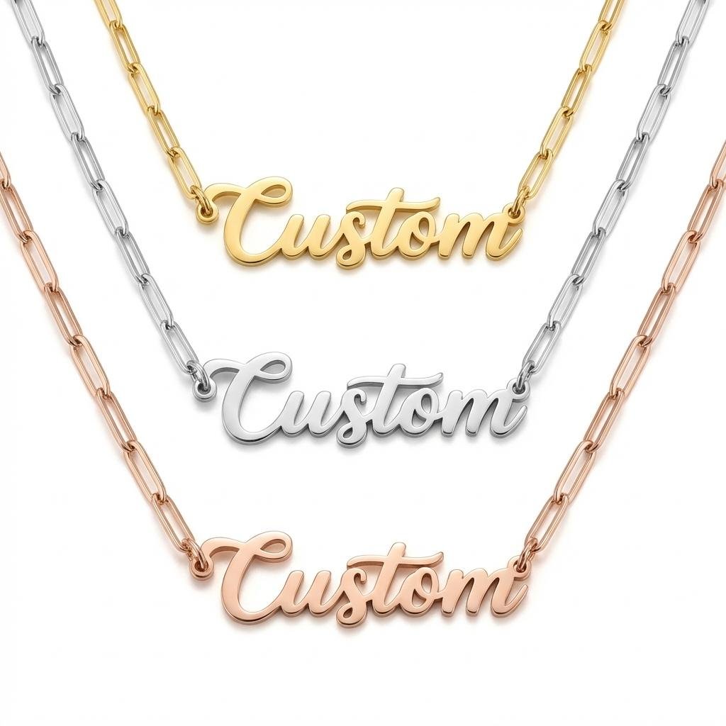 Personalized Paper Clip Name Necklace | Custom Gold Choker
