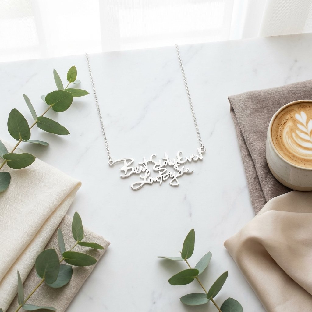 Personalized Handwriting Necklace - Sterling Silver Signature