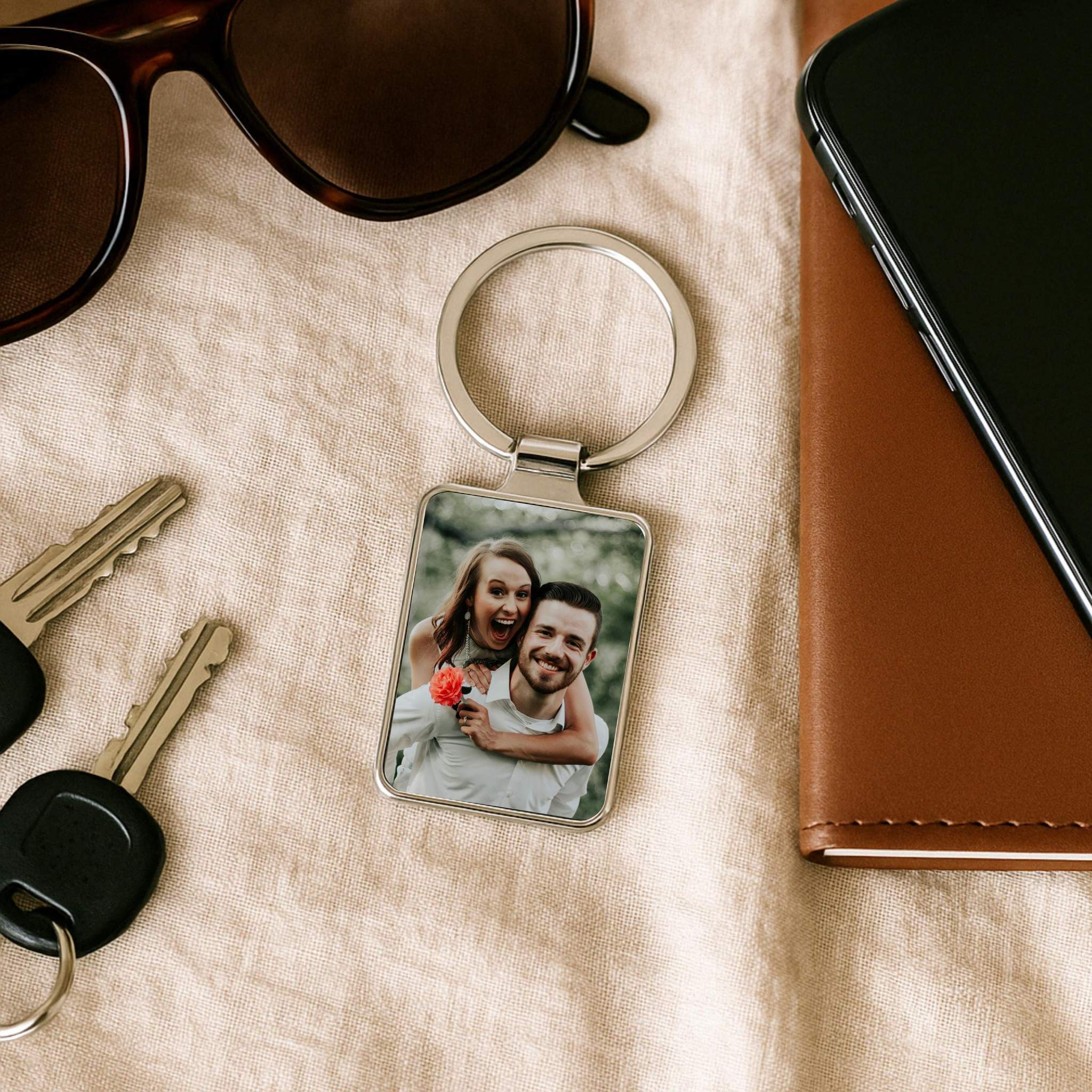 Heirloom Portrait Custom Photo Keychain
