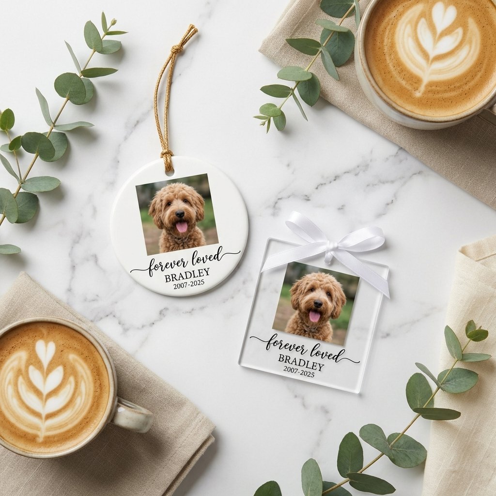 Personalized Pet Memorial Photo Ornament Dog Sympathy Gift